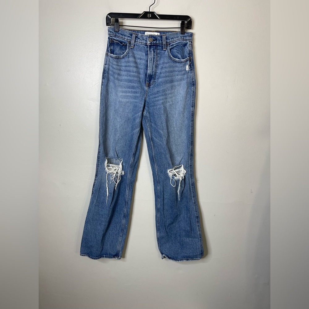 Abercrombie & Fitch The 90s Straight Ultra High Rise Medium Wash Jeans 28 6R - Picture 3 of 10